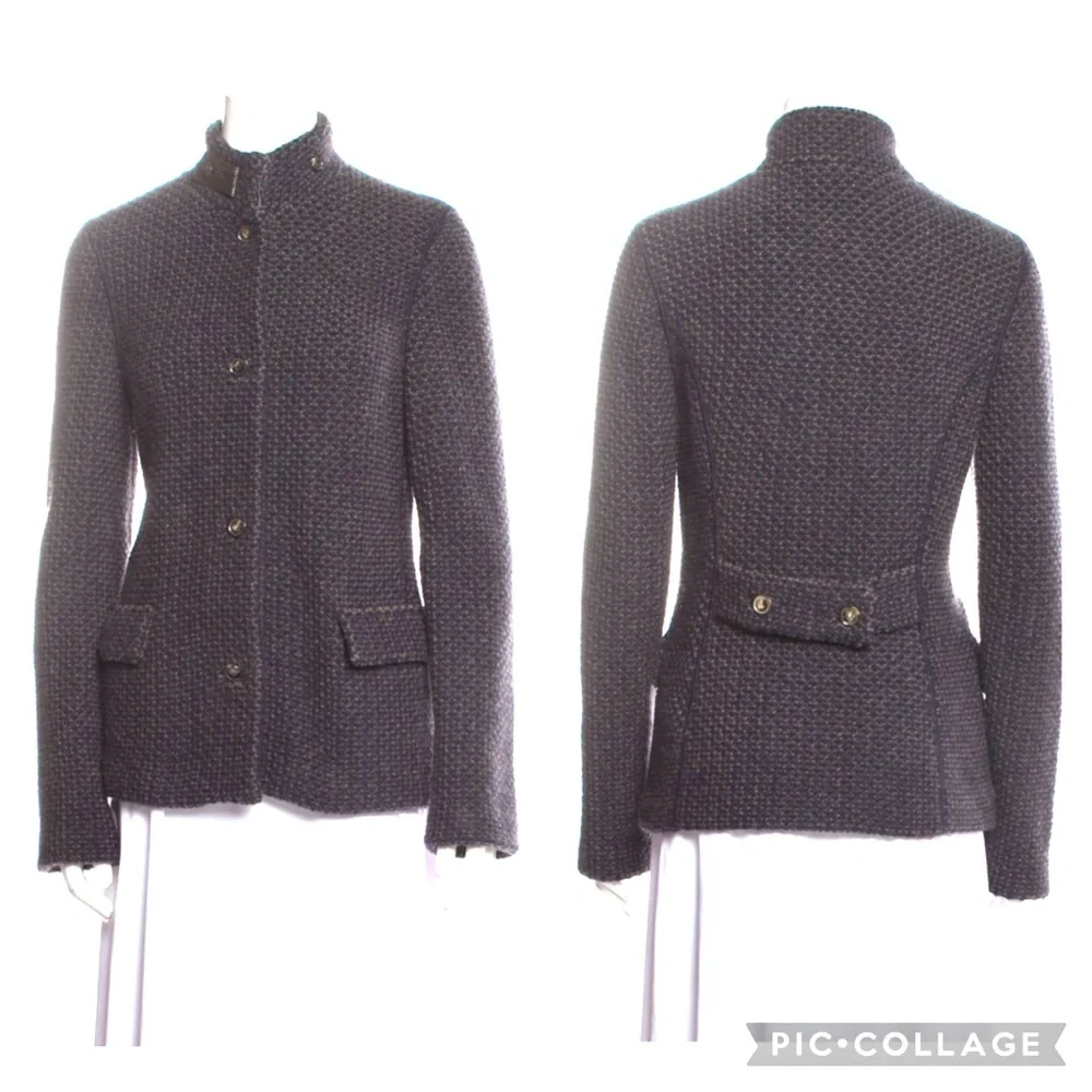 Loro Piana textured knit cashmere leather military jacket blazer cardigan - Picture 15 of 15